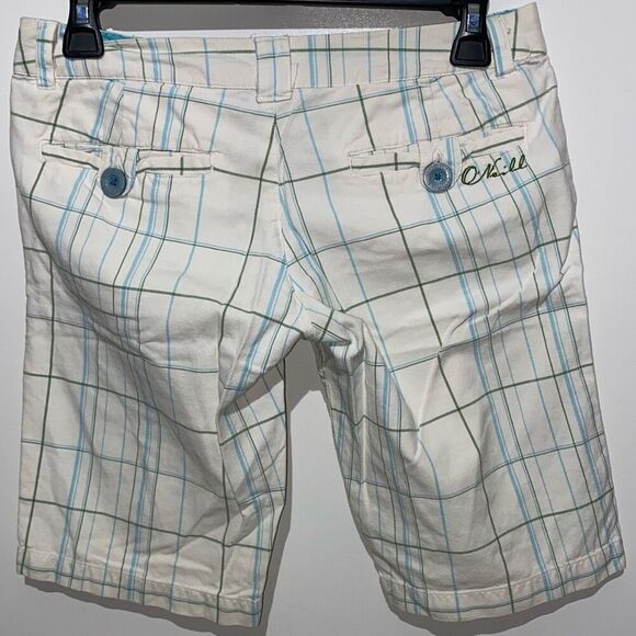 O'Neill Women's Multicolor Plaid Flat Front Cotton Beach Bermuda Shorts Size 0 - Picture 6 of 9